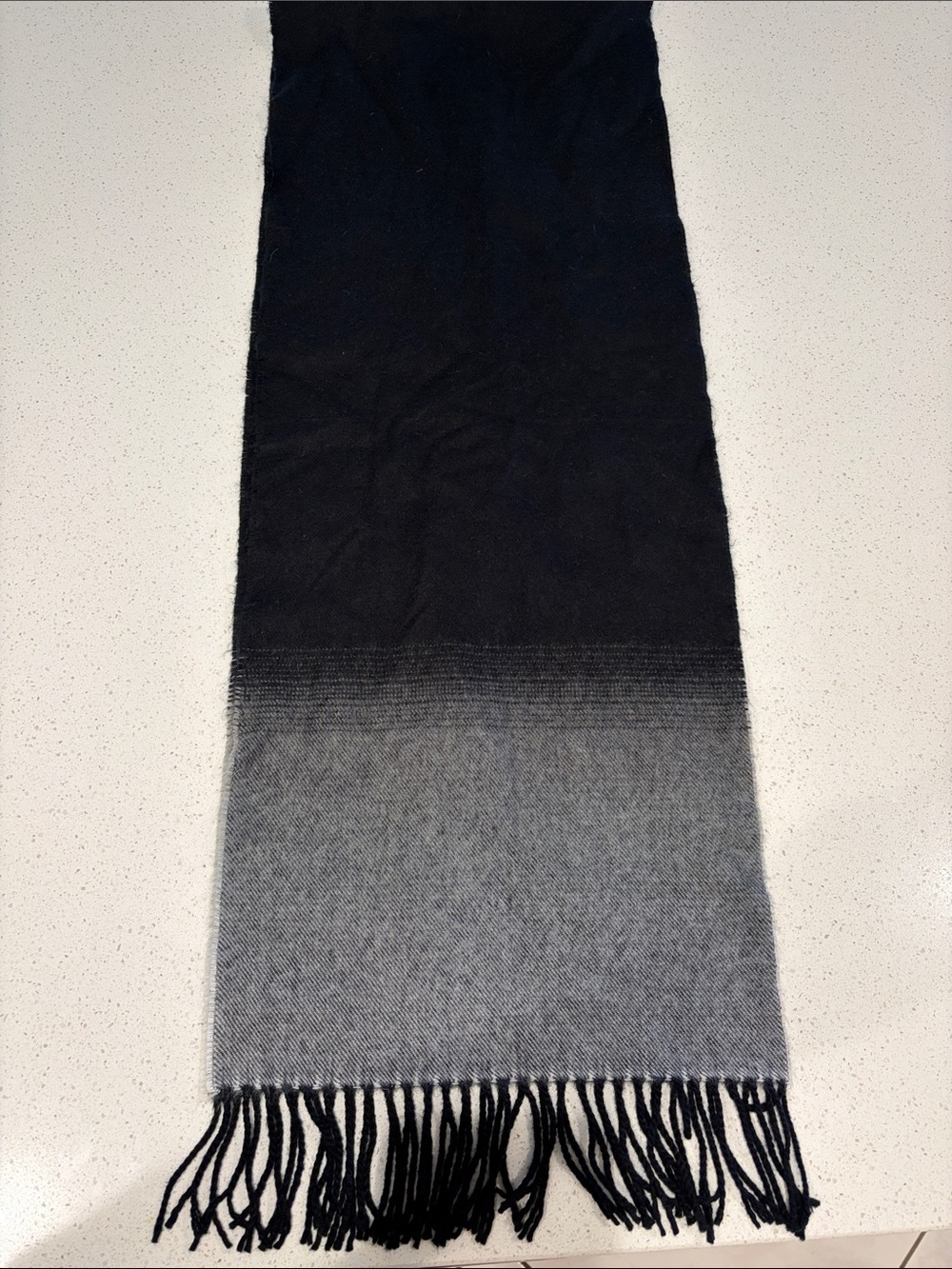Men's Black to Gray Gradient Cashmere Scarf
